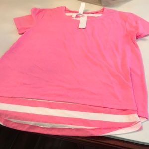 Coconut Creek NWT 2xl pink and white tee shirt